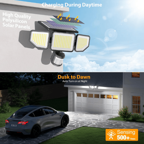 4500LM Triple-Head Solar Security Light