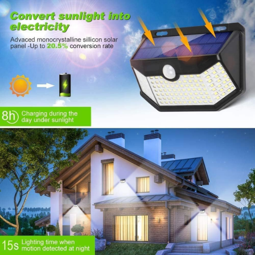 120-LED Solar Motion Sensor Wall Light
