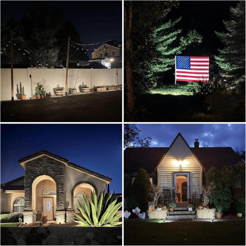 76-LED Solar Landscape Spotlights – 3-Mode Adjustable Warm White Glow