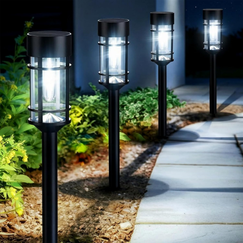 8-Pack Vintage Solar Pathway Lights – 3000K Warm White Filament LED