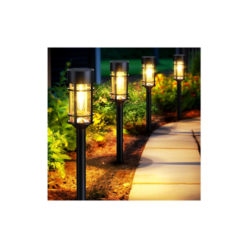 8-Pack Vintage Solar Pathway Lights – 3000K Warm White Filament LED