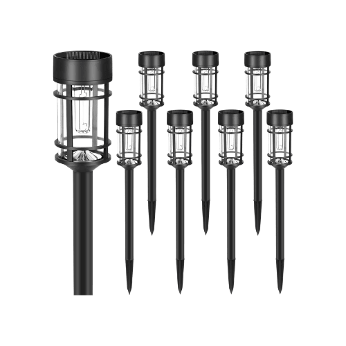 8-Pack Vintage Solar Pathway Lights – 3000K Warm White Filament LED