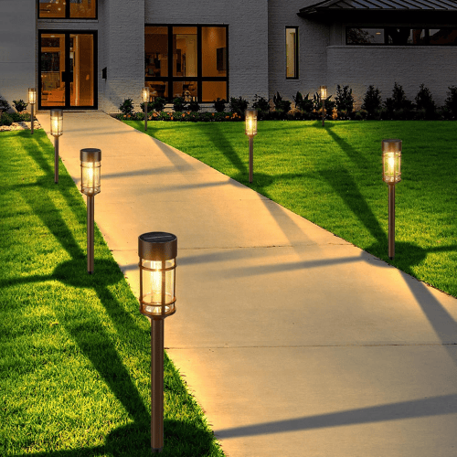 8-Pack Vintage Solar Pathway Lights – 3000K Warm White Filament LED