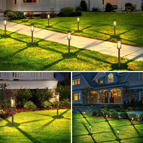 8-Pack Vintage Solar Pathway Lights – 3000K Warm White Filament LED