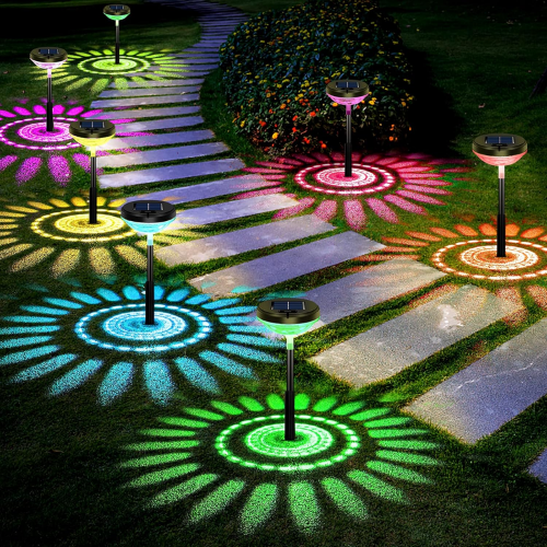 2-in-1 Solar Pathway Lights – Warm White & Multicolor Modes