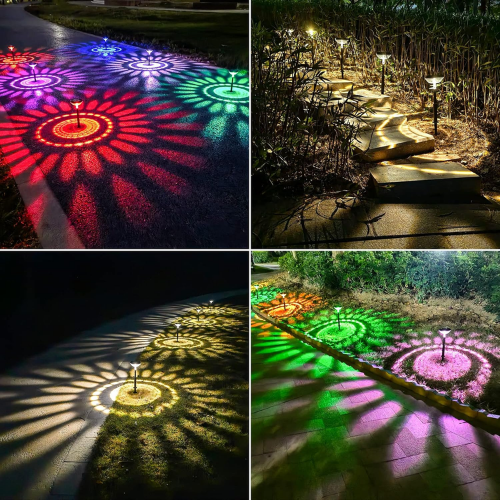 2-in-1 Solar Pathway Lights – Warm White & Multicolor Modes