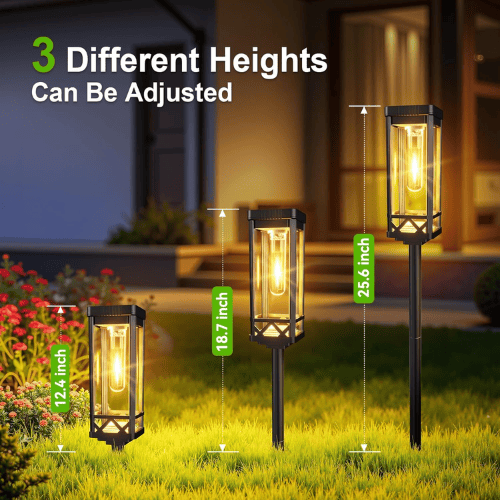 Solar Pathway Lights Outdoor, Upgraded Brighter Solar Garden Lights Solar Powered