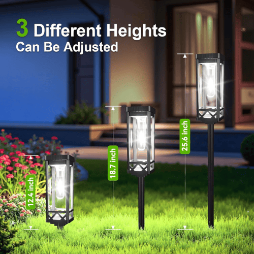 Solar Pathway Lights Outdoor, Upgraded Brighter Solar Garden Lights Solar Powered