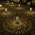 6-Pack Mandala Solar Garden Lights – Warm Pattern-Projecting LED