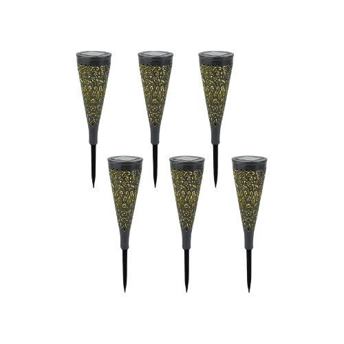 6-Pack Mandala Solar Garden Lights – Warm Pattern-Projecting LED