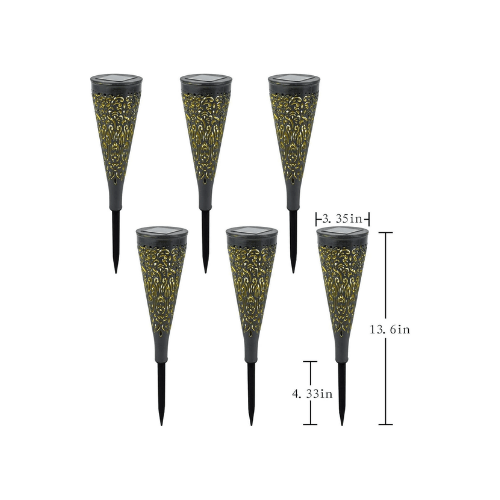 6-Pack Mandala Solar Garden Lights – Warm Pattern-Projecting LED