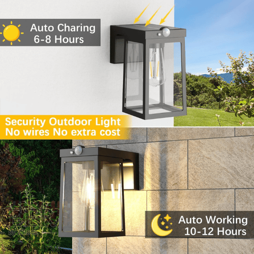 Solar Motion Sensor Wall Lantern