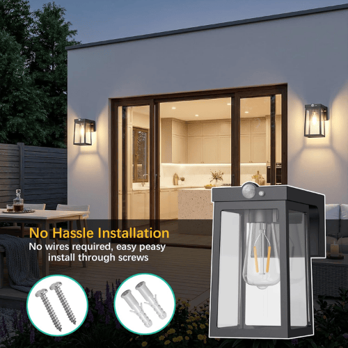 Solar Motion Sensor Wall Lantern