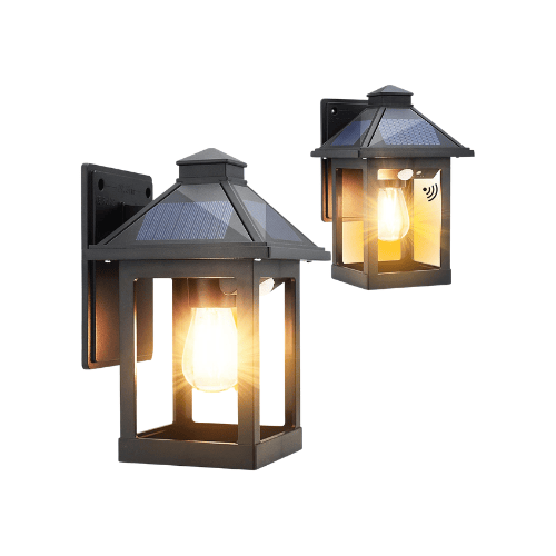 Triple-Panel Solar Motion Wall Lantern
