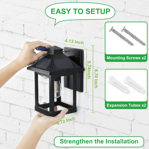 Triple-Panel Solar Motion Wall Lantern