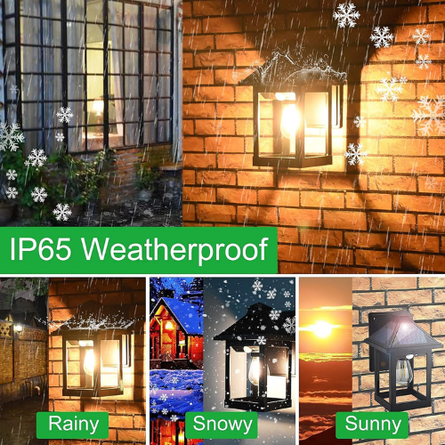 Triple-Panel Solar Motion Wall Lantern