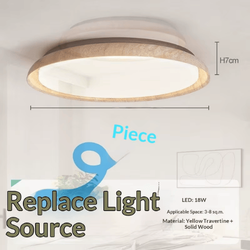 Wabi-Sabi Retro Cream Travertine LED Ceiling Lamp
