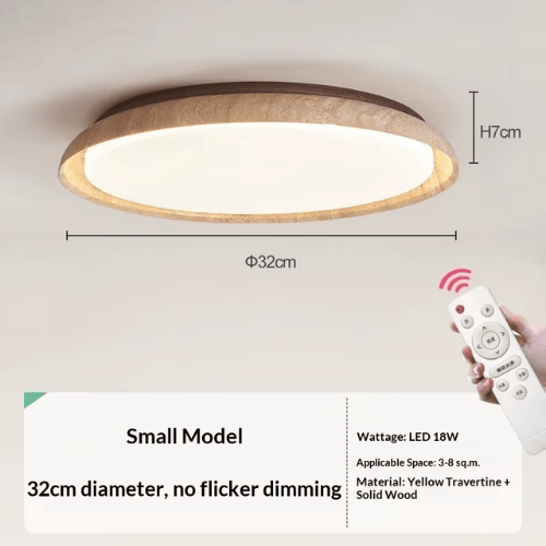 Wabi-Sabi Retro Cream Travertine LED Ceiling Lamp