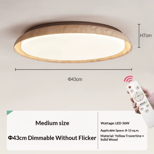 Wabi-Sabi Retro Cream Travertine LED Ceiling Lamp