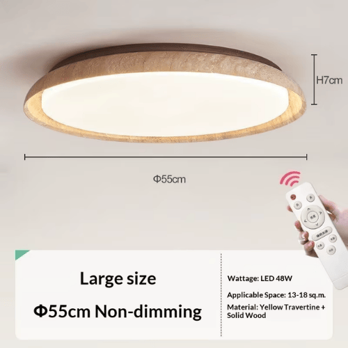 Wabi-Sabi Retro Cream Travertine LED Ceiling Lamp