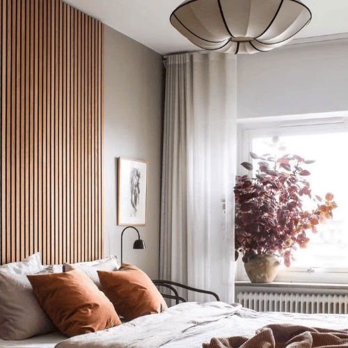 Mid-Century Zen Satin Fabric Lantern Pendant Light