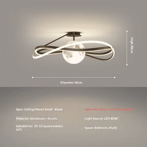 Italian Minimalist Moon Design Ceiling Light