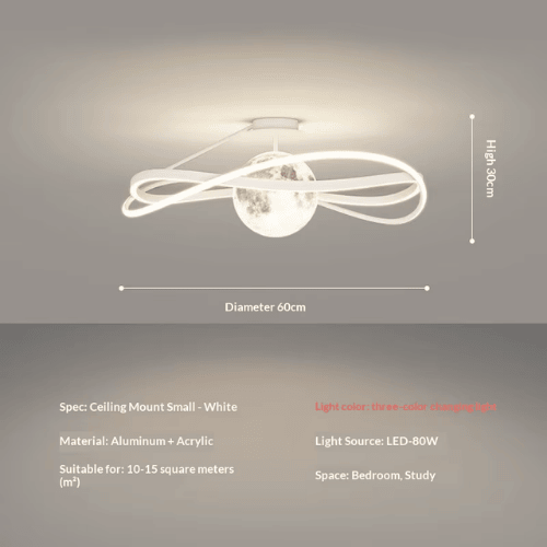 Italian Minimalist Moon Design Ceiling Light