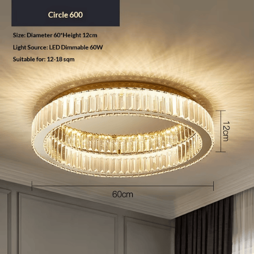 Modern Simple Crystal Circle LED Ceiling Chandelier